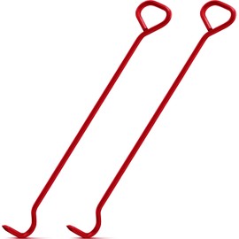 Therwen 2 Pcs Manhole Cover Hook 36" Made with 5/8" Hex Alloy Steel Rigid Heavy Duty Manhole Hook Versatile Lifter with Rotated Handle for Storm Drains Septic Tank Lids Puller Moving (Red)