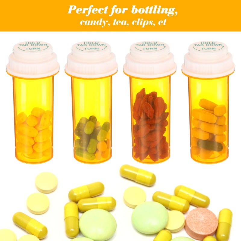 ElevateTech Empty Plastic Pill Bottles with Caps, Small Medicines Bottle