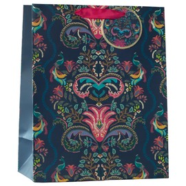 Design By Violet Indienne Beautiful Floral Paper Gift Bag With Matching Gift Tag Spring Birthday Mother's Day Easter Valentines Large