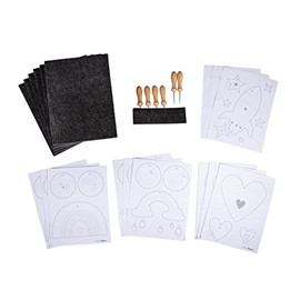Rayher 87210000 Tingling Set with XL Templates, 6 Needles and 6 Needle Templates, Ideal for Children's Birthdays
