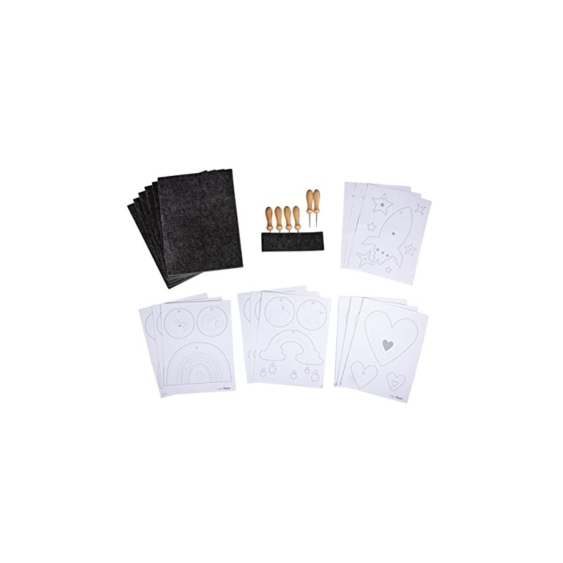 Rayher 87210000 Tingling Set with XL Templates, 6 Needles and