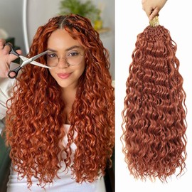 Goddess Box Braids Crochet Hair for Women 14 Inch 8 Packs Boho Crochet Box Braids with Curly Ends Bohemian Pre-looped Crochet Braiding Hair Extensions(14inch,350#)