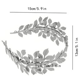 Hoshisea Goddess Crown, Leaf Headband, Goddess Headpiece, Wedding Hair Band, Silver, Used for Bridal Jewellery, Headpiece Made of Silver (Silver)