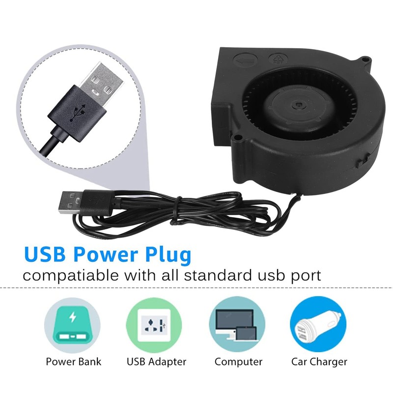 9733 97mmx33mm DC 5V USB Blower Brushless Cooling Fan, Quiet