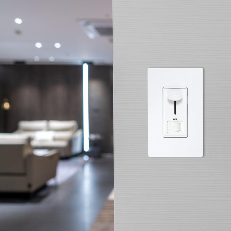 Maxxima Dimmer Electrical Light Switch - Featuring Blue Indicator Light,