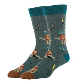 ooohyeah Men’s Funny Novelty Turtle Crew Socks, Crazy Fun Saying Silly Cotton Dress Socks Gift, Slow & Steady