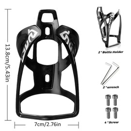 JXTSDZ Jaula de Botella de Agua para Bicicletas de 2 Porciones,Estante de Soporte de Bebida de Agua de Plástico,Soporte Universal para Bebidas de Agua,Portabidón para Bicicleta de Montaña (Negro)