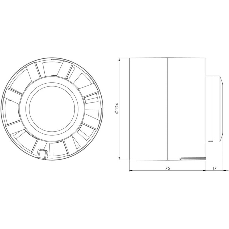 LIRAST Ø 125mm / 5 inch Plastic Duct Fan With