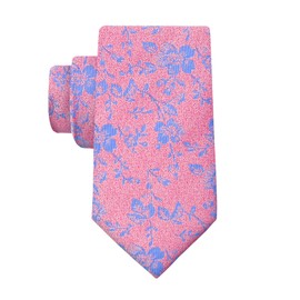 Mantieqingway Ties for Men, Solid/Floral Patterned Business Neck Tie for Meetings, Weddings, Graduation Ceremony (Pink Floral)
