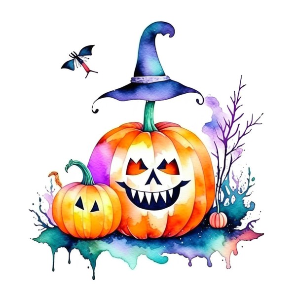 Halloween Study in Watercolors & Pen - Portrait – 8