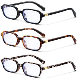 Retro Rectangle Glasses for Women Small Square Blue Light Blocking Glasses Reduce Eye Strain