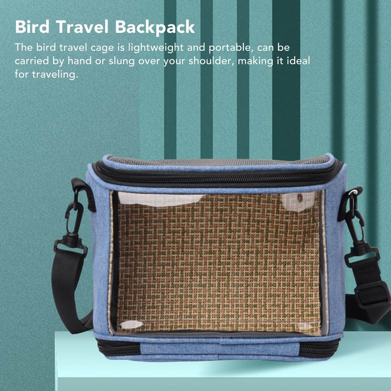 Bird Carrier Bag Transparent Portable Lightweight Breathable Parrot Travel Cage
