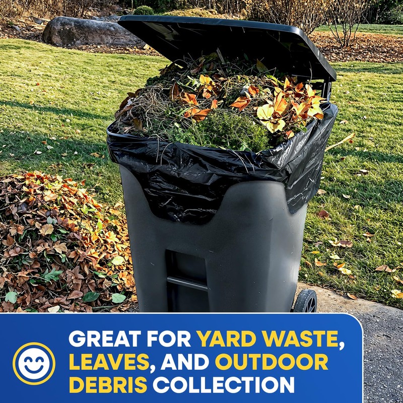 Plastic Prince 64-65 Gallon Trash Bags Heavy Duty with Flap