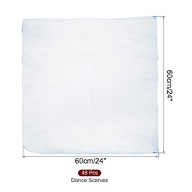 PATIKIL Dance Scarves, 48 Pcs Square Juggling Scarves 24 by 24 Inches Music Movement Scarves Performance Props Accessories for Playing Magic Juggling, Light Blue