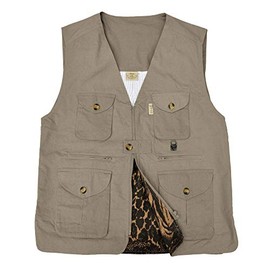 Tag Safari Vent Back Livingstone Vest for Men, 100% Cotton Vest for Hunters, Explorers, Photographers and Journalists - Khaki - X-Large