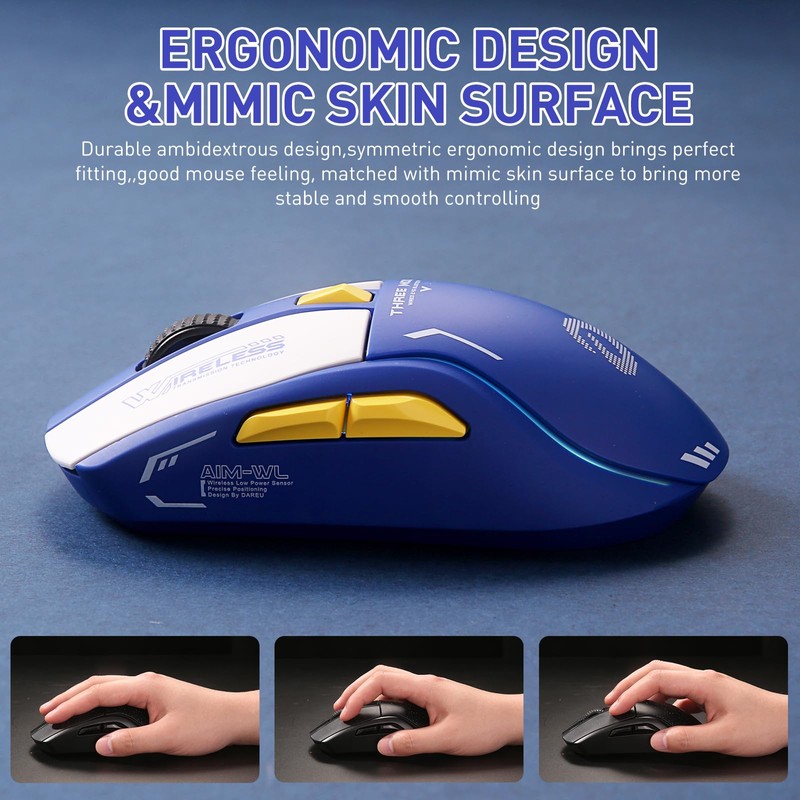 DAREU A950 Wireless Gaming Mouse with RGB Charging Dock,88g Lightweight