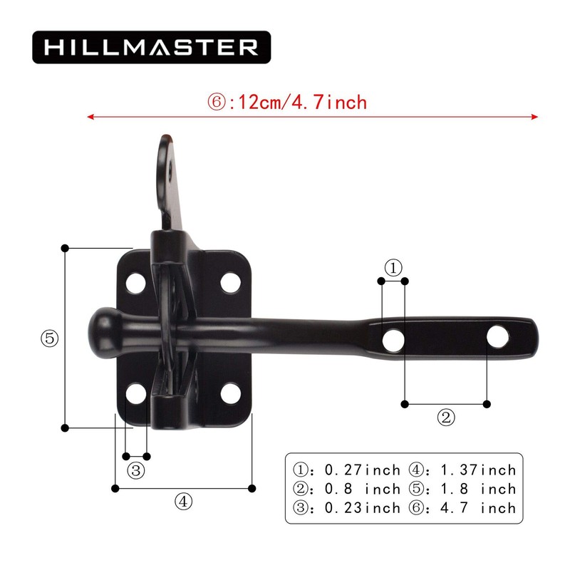 HILLMASTER 2 Pack Self Locking Gate Latch for Wooden Fence