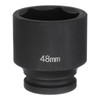 sourcing map 6-Point Impact Socket 3/4" Drive 48mm Metric 40Cr