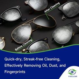 VisClear Eyeglass Cleaner Wipes, 200 Counts, Ocean scented,No Scratches and Safe for Prescription Lens Wipes, Individually Packed, For Eyeglasses, Camera Lens & Electronic Screens