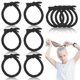 Elegant Elastic Hair Scrunchies for Women and Girls, Pack of 10 Stylish Braided Hair Bobbles, Ultimate Hold and Durability for Thick Hair of Women and Girls (Black)