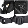Black Leather Fanny Pack for Men & Women, Fashionable Multi-Pockets