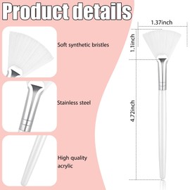 Patelai 14 Pieces Fan Brushes Applicator, Mask Brushes for Facial Makeup Tools for Face Cosmetic(White)