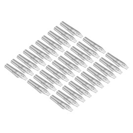 PATIKIL 3mm Line Width Fountain Pen Nib Replacement, 30 Pack 304 Stainless Steel Ink Dip Calligraphy Pen Nib for Drawing Writing, Silver
