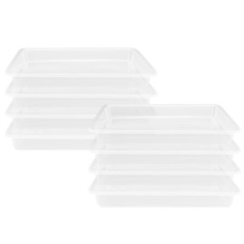 Activity Plastic Tray Plastic Art Trays,8 Pack Activity Tray Crafts Organizer Tray Serving Tray Jewelry Tray for Painting, Beads, Slime and Sensory Toys,11 x 8.3 x 1.1 Inches