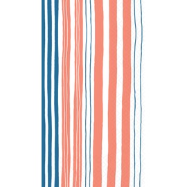 IHR Ideal Home Range Dinner Napkins Disposable 3-Ply Paper Hand Towels, 8.5" x 4.5", Wibbly Stripes Orange & Blue, 16-Count