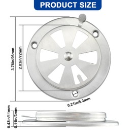 Aifeier ET 2PCS BBQ Smoker Air Vent Set, Stainless Steel Grill Damper for Inhanced Airflow, BBQ Grilling Air Damper Replacement Parts for Smoker, Grill & Stove, Rust-Resistant Pinwheel Exhaust Vent