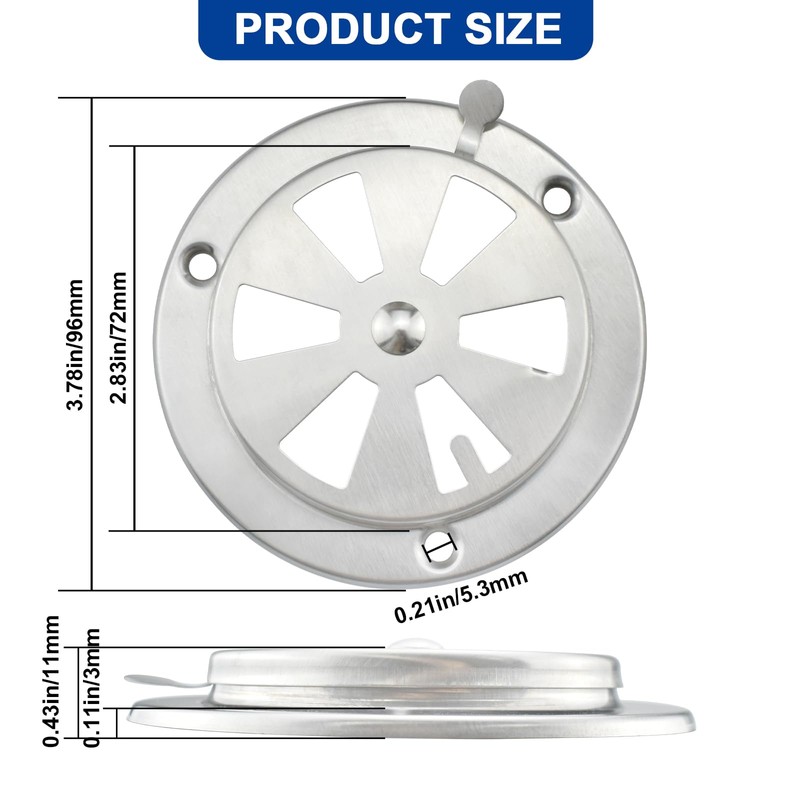 Aifeier ET 2PCS BBQ Smoker Air Vent Set, Stainless Steel