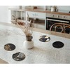 4 x Round Art Deco Coasters - Black Agate Marble