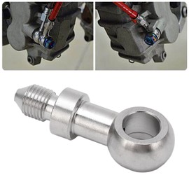 Brake Banjo Fitting, 3/8" Banjo Fitting for Brakes, 10mm Inner Diameter, Stainless Steel Hose Line Adapter, Leak Protection for M10 Hollow Screw