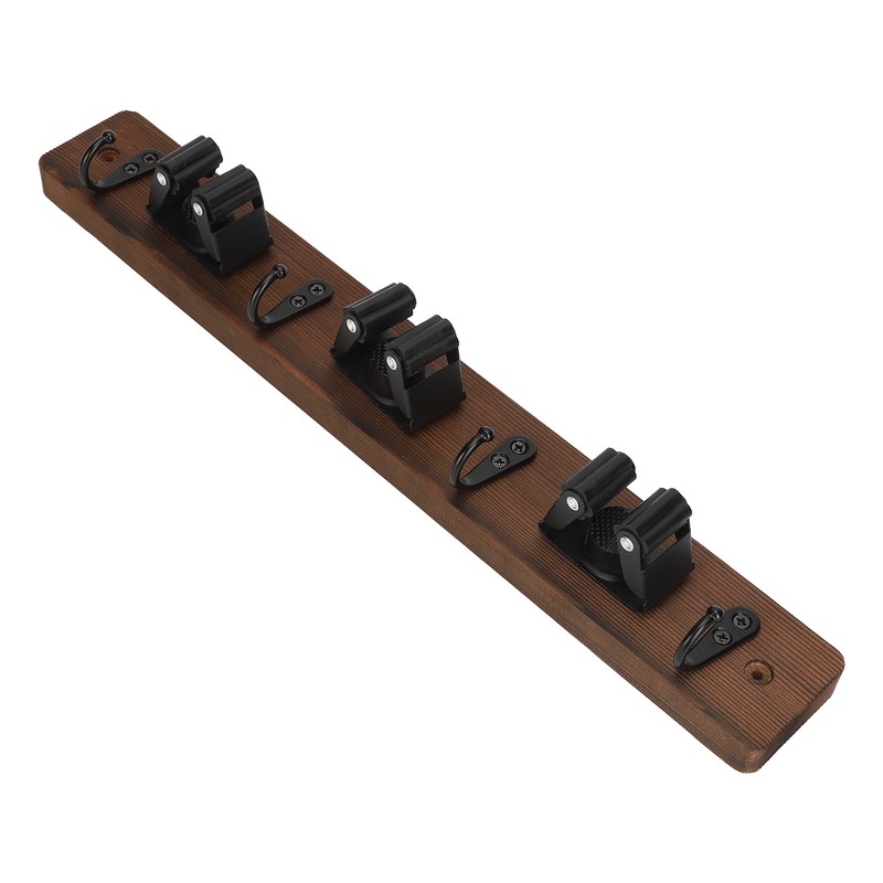 2pcs Mop Broom Holder 3 Positions 4 Hooks Wall Mount