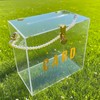FUMOLEER Acrylic Card Box with Lock and Chain Handle, Upgrade
