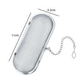 2 Pcs Tea Strainer, CAASFOOY Spice Strainer for Cooking,Tea Filter, Floating Stainless Steel Mesh Tea Infuser Oval Loose Leaf Tea for Kitchen Cooking Office Home Supplies (Silver)