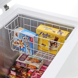 Orgneas 17.5 Inch Freezer Organizer Bins for Chest Freezer Refrigerator Basket Storage Rack Bins Deep Freezer Metal Wire Baskets 2Pcs