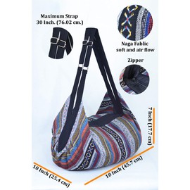 Luggage Hobo Crossbody Shoulder Travel Messenger Bag - Hippie Boho Bohemian Large Purse (Naga09)