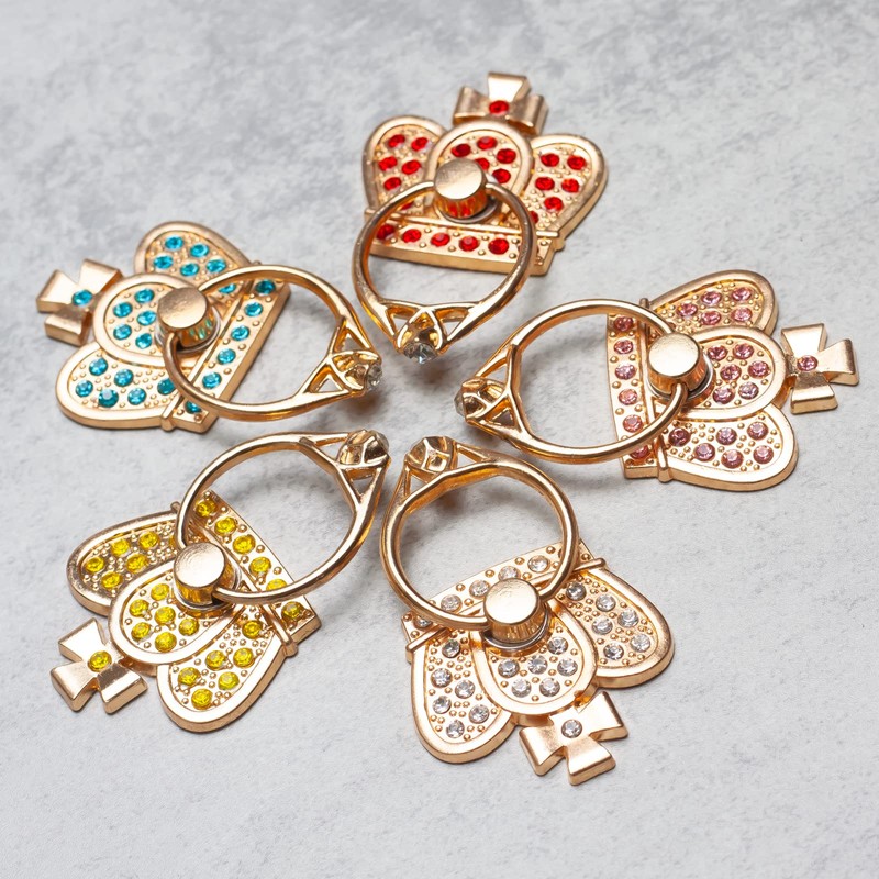 [2 Packs] Crown Glitter Bling Bling Phone Ring Holder, Sparkle