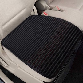 ZIMISI Car Seat Cover, Linen Breathable Auto Front Seat Bottom Protector, Universal Anti-Slip Soft Vehicle Cushion, Warm in Winter and Cool in Summer, Fits Cars, Trucks, SUVs, Sedans (Black)