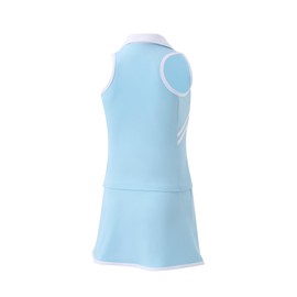 Kukume Tennis Dress for Girl Sleeveless Golf Dresses with Shorts and Pockets Active Athletic Outfit Set, 8-9Y, Blue