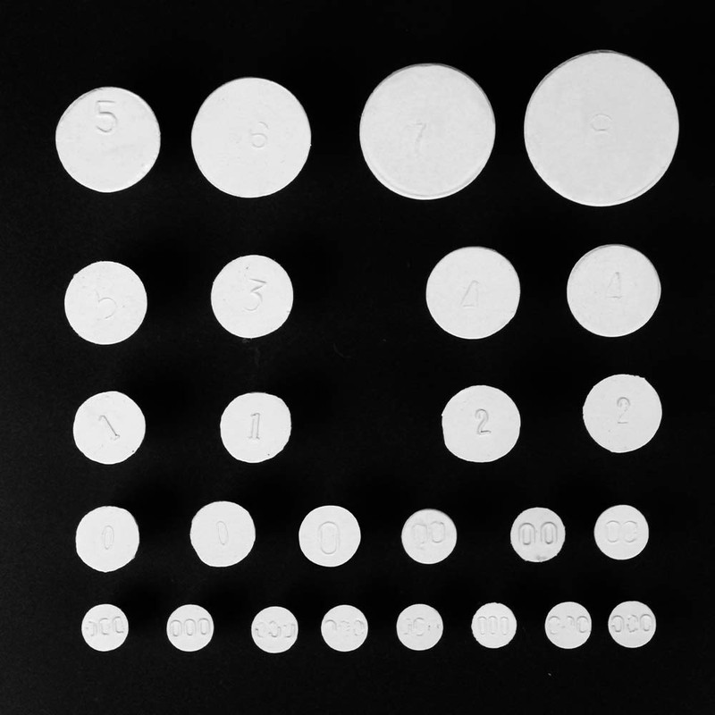 26 Pack Solid Rubber Stopper, White Lab Plug, 000# -