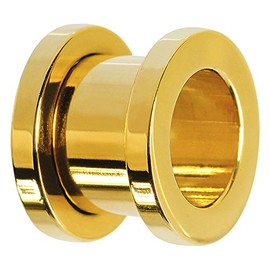 24k Gold Anodized Screw-fit Ear Tunnels (1 Pair) (00g (9.5mm)) (A/3/3/23)