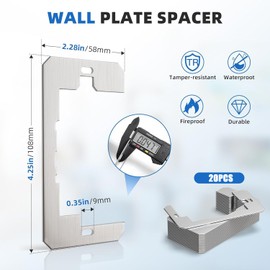 20 Pcs Outlets Wall Plate Spacer, Metal Flush Fit Device Leveling Plates, Electrical Receptacle Spacers for Fix Loose Outlets and Electrical Boxes