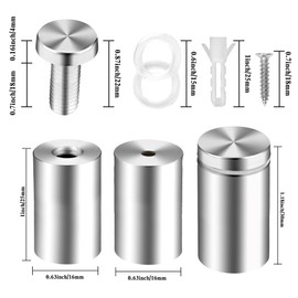 Standoff Screws, Sign Standoffs, Standoff Screws for Acrylic, Advertising Standoff Mount Metal, Sign Mounting Hardware, Sign Standoff Screws, Spacers & Standoffs, Stand Off Wall Mounts(0.6x1.18inch)