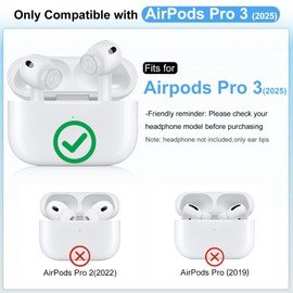 Replacement Ear Tips Compatible with AirPods Pro 3 (3 Pairs,S/M/L,Clear)