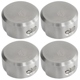 HOX Stainless Steel Puck Lock, Military-Grade Hidden Shackle Padlock, Weatherproof Trailer Door Lock (4 Pack)