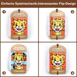 Rotating 3D Puzzle 16 Pieces Flip Pattern Activity for Children on the Plane Activity Kids Car Driving Gifts for Boys and Girls