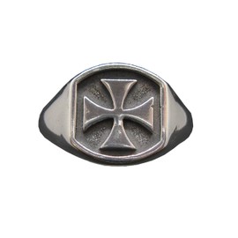 Genuine Sterling Silver Men's Ring Maltese Cross Solid Stamped 925 Comfort Fit