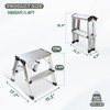 2 Step Ladder, Small Aluminum Folding Step Stool 330lbs, Lightweight